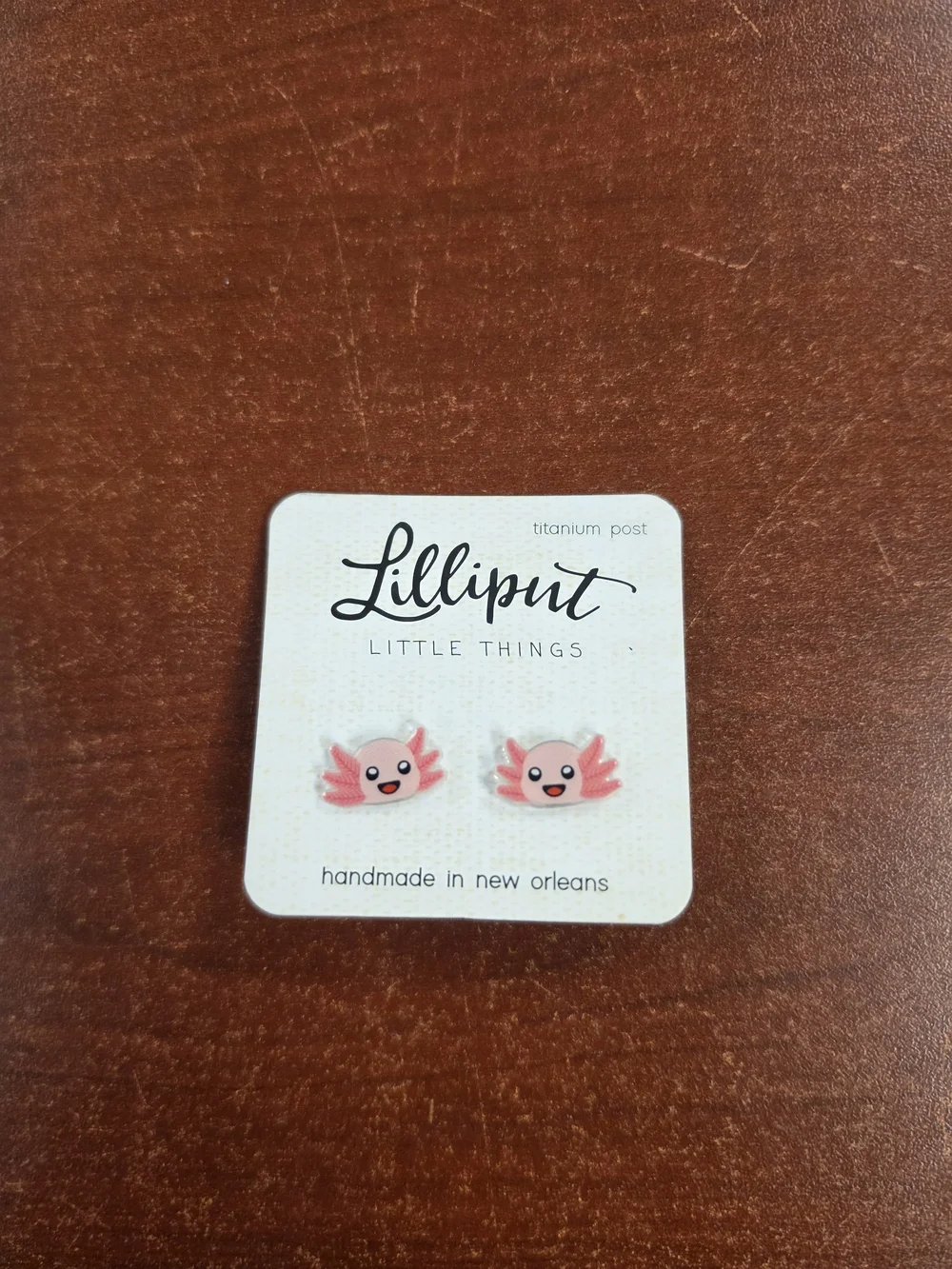 Pink Axolotl Stud Earrings - Kids Accessories